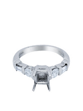 14K White Gold Diamond Princess Cut Engagement Ring (0.72 ct)